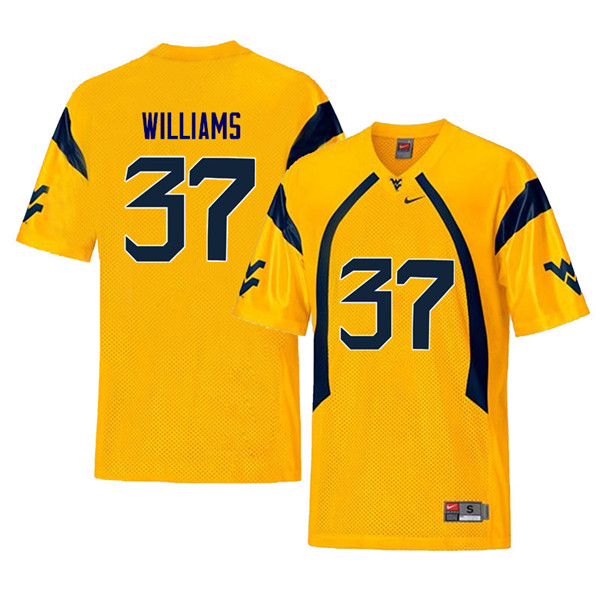 Men #37 Kevin Williams West Virginia Mountaineers Retro College Football Jerseys Sale-Yellow